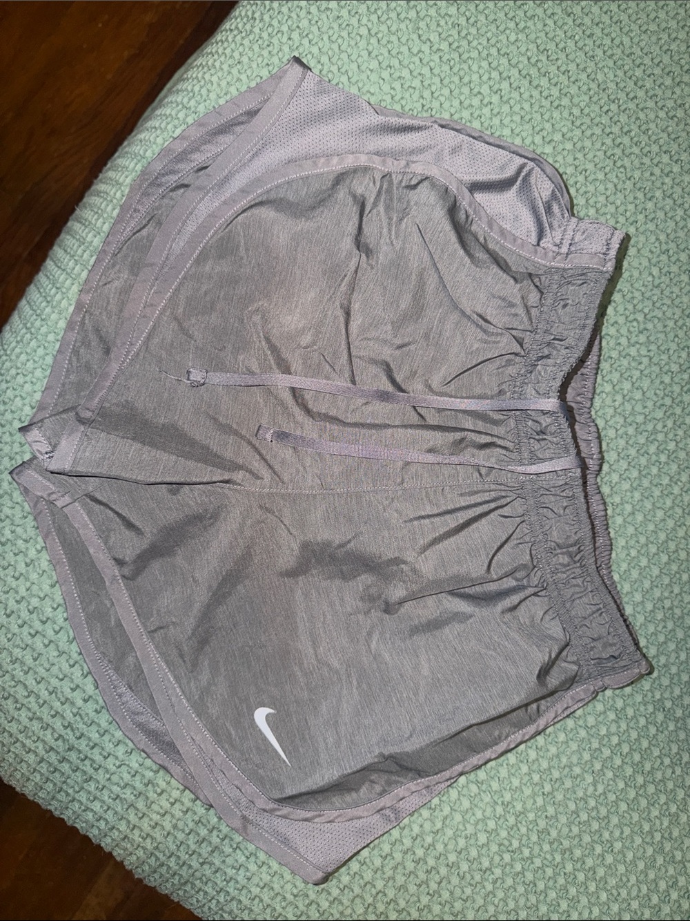 Nike grey Women's Running Shorts with White Swoosh